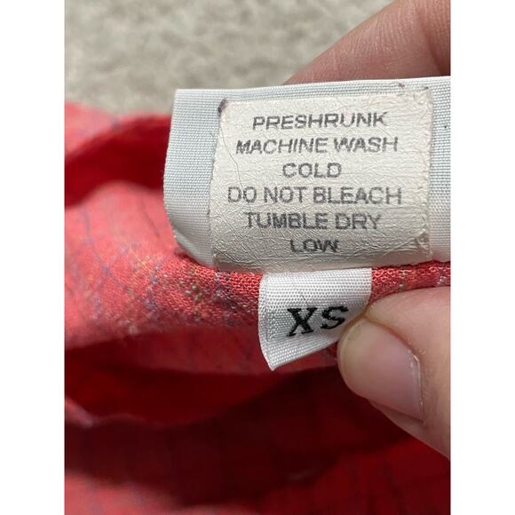 Habitat Cardigan Womens XS Peach Textured Abalone Shell Buttons 2307 Made in USA - Picture 7 of 8